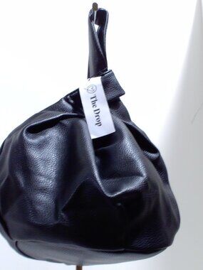 The Drop Black Pebbled Faux Leather Pouch